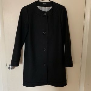 Black Wool A.P.C. Coat